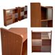Vintage 1950s teak glass wall library