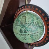 Pair of bookends vintage globe world map wood paper