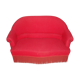 2-seater red velvet vintage sofa