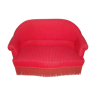 2-seater red velvet vintage sofa