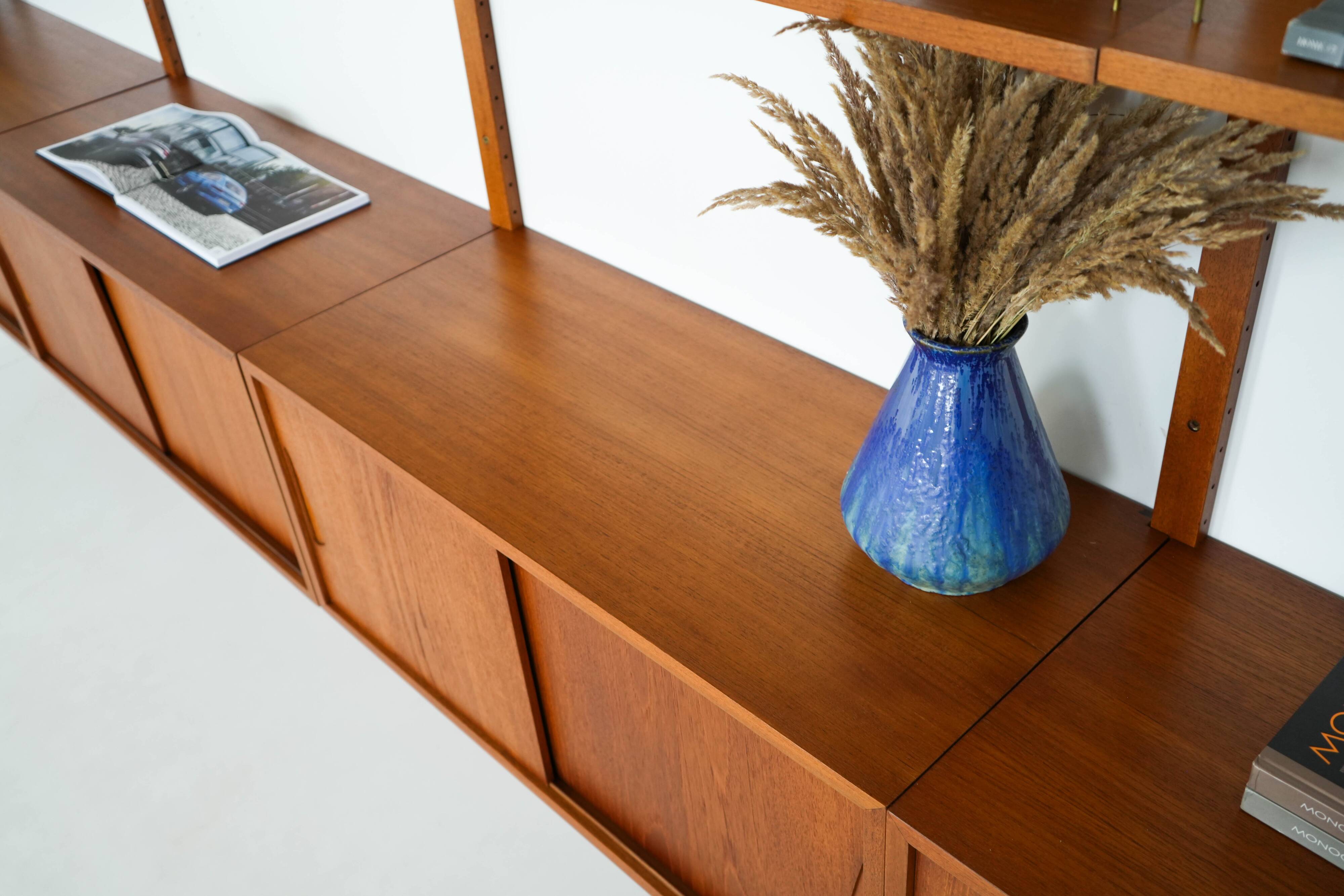 Teak modular shelving by Kjell Riise, Norway, 1960s