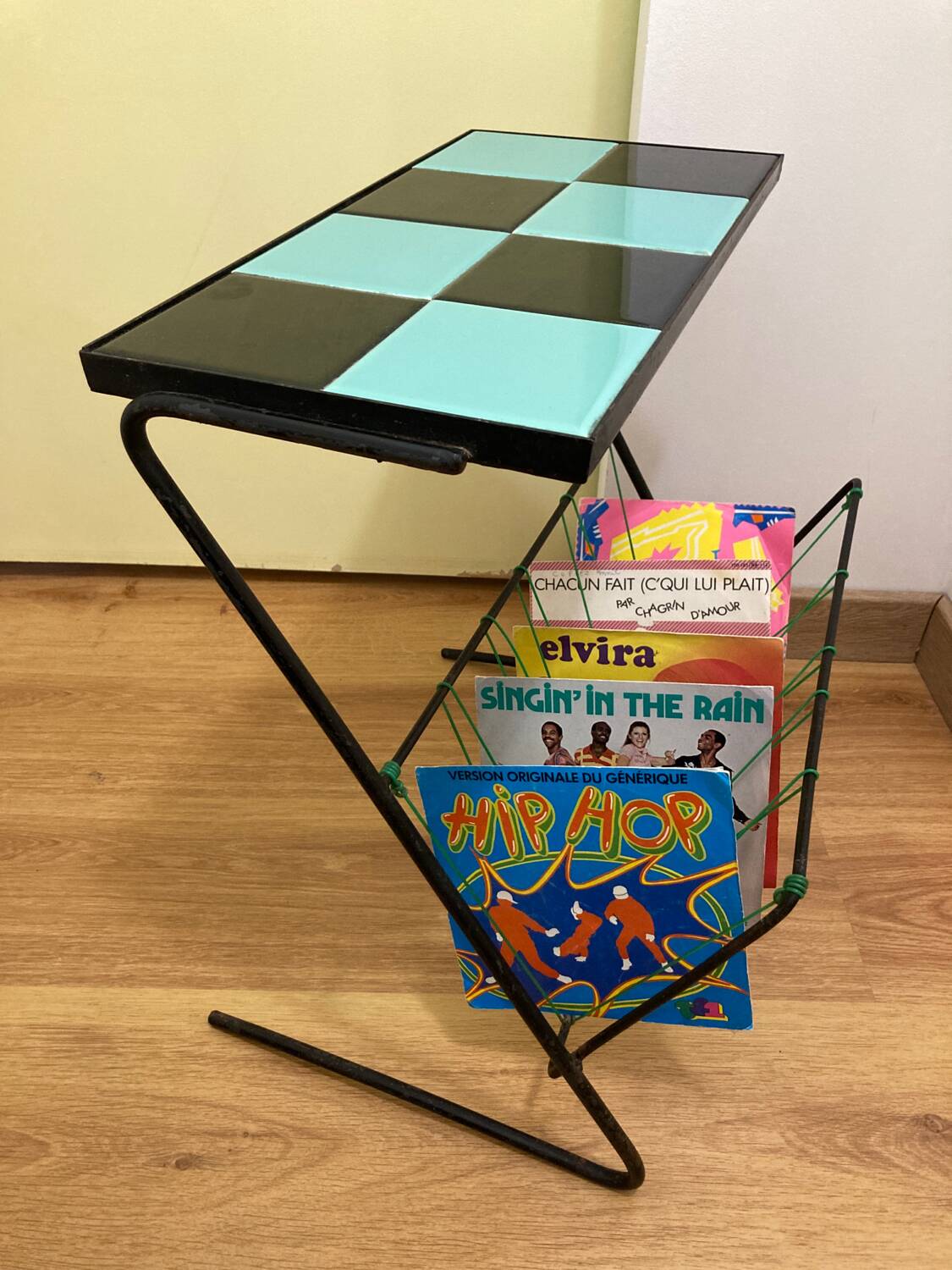 Desserte scoubidou années 50-60 turquoise