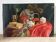 Nature morte avec théière et plumes de paon, huile sur toile signée