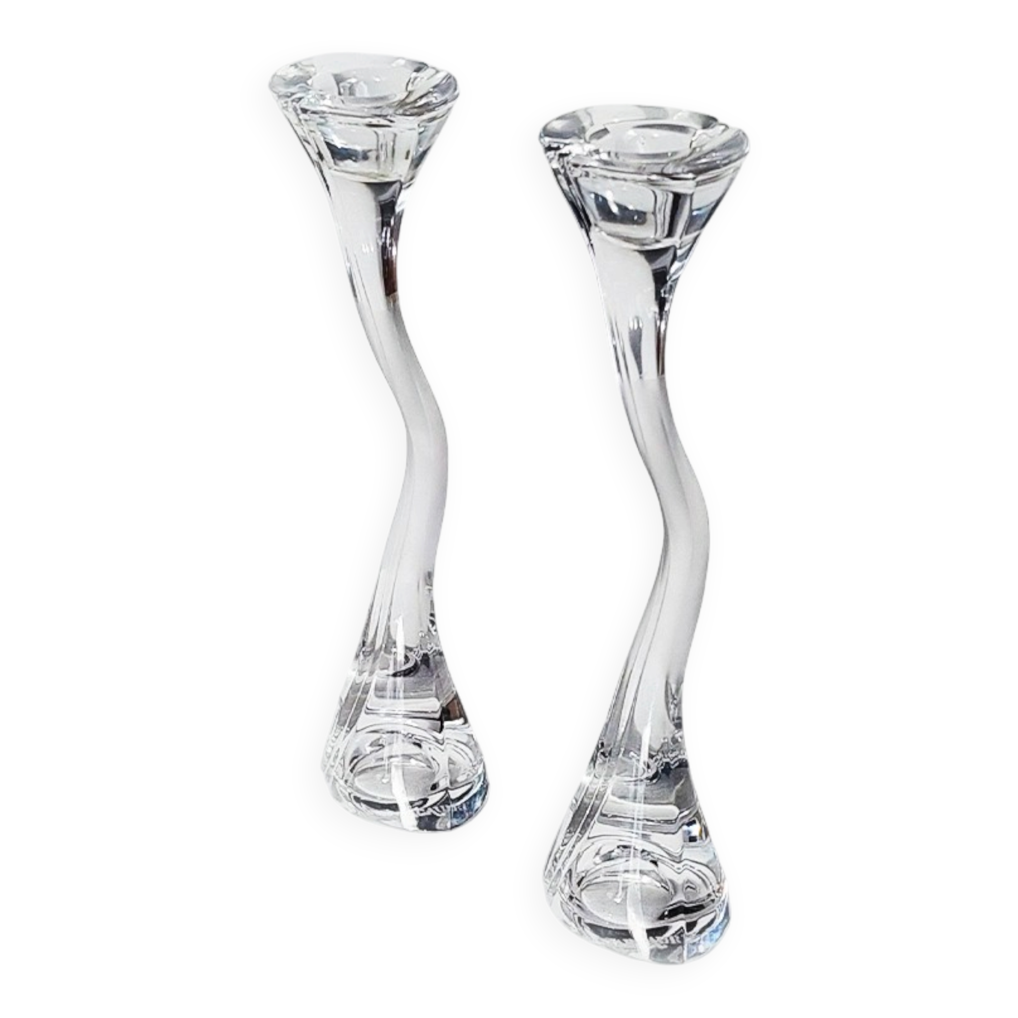 Sculptural glass candle holders