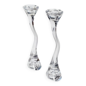 Bougeoirs en verre sculptural