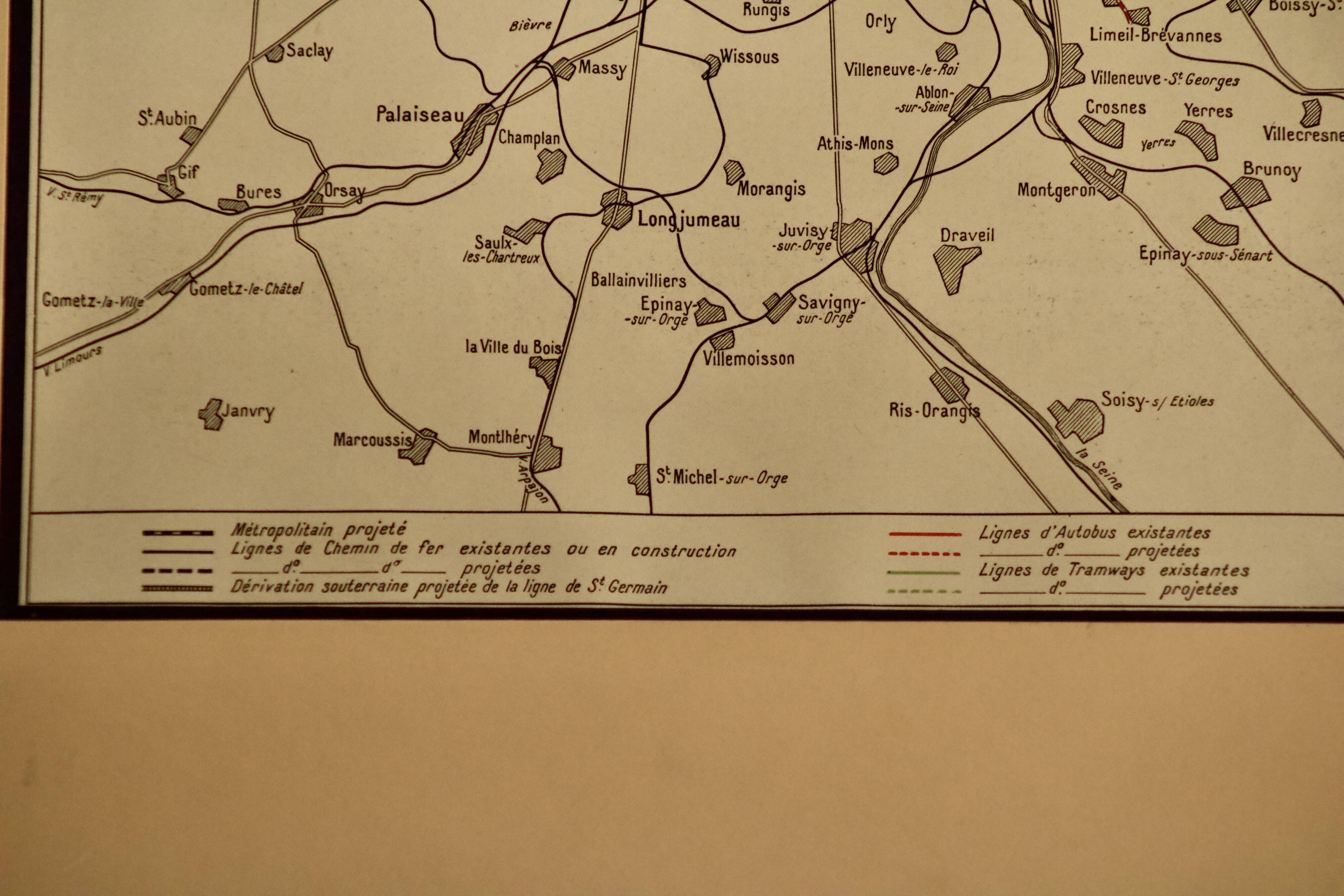The development of transport in the Paris region 1928