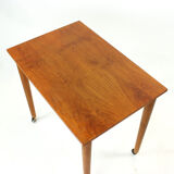 Coffee Table On Wheels In Teak, Czechoslovakia 1970s