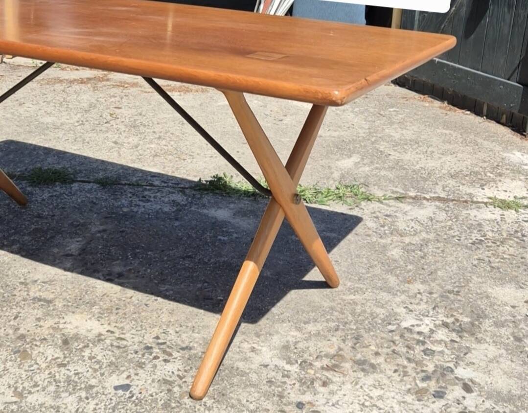 Hans Wegner, AT-303 Sawbuck vintage 1950s Danish dining table