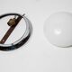 Opaline and chrome ceiling light  60s