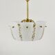 J.T. Kalmar Petite curved suspension basket, brass and glass, Austria, 1950s