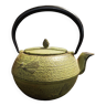 Green cast iron teapot signed 1 liter