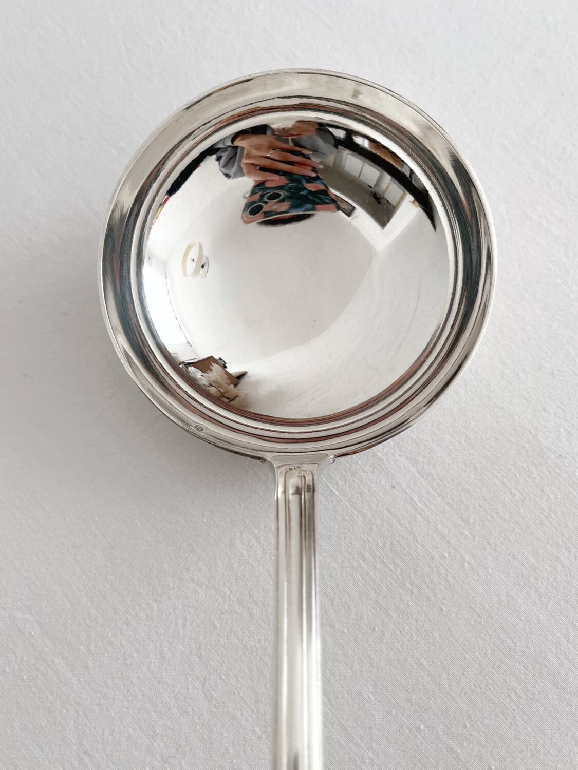 Antique Apollo silver metal ladle