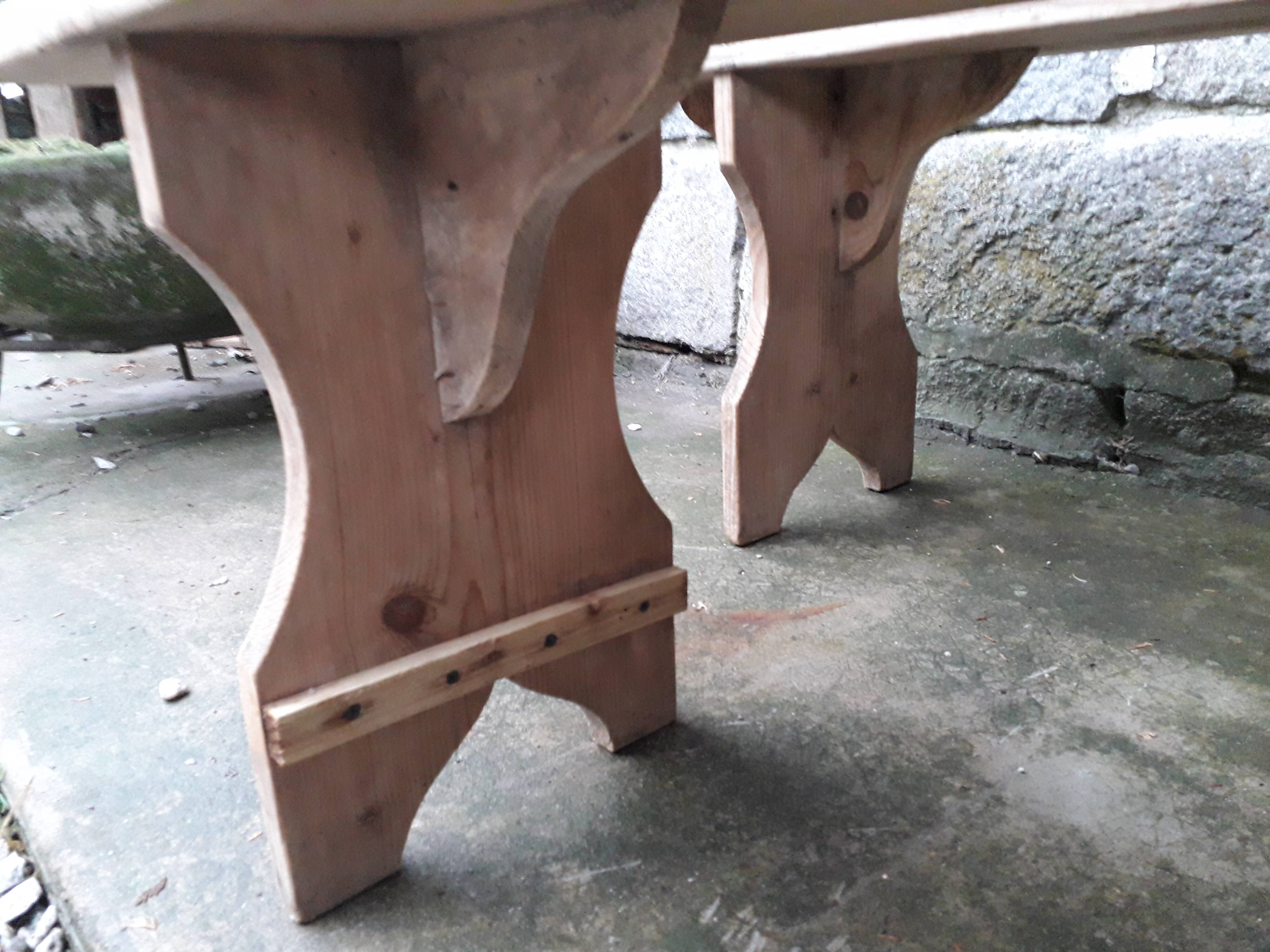 Pair of rustic benches 265 cm