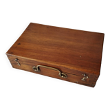 Old paint box wooden box with brass handle