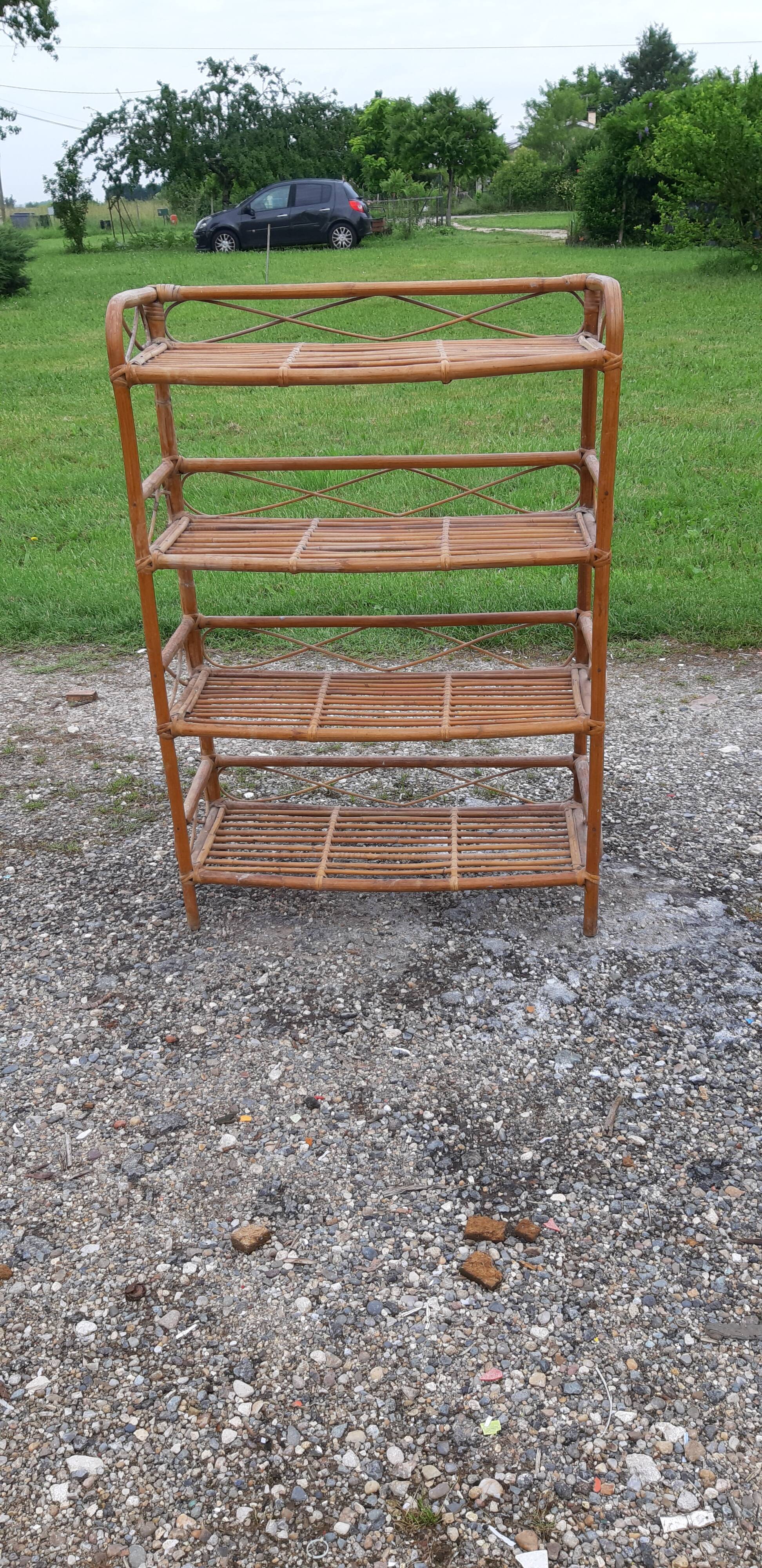 Vintage rattan shelf