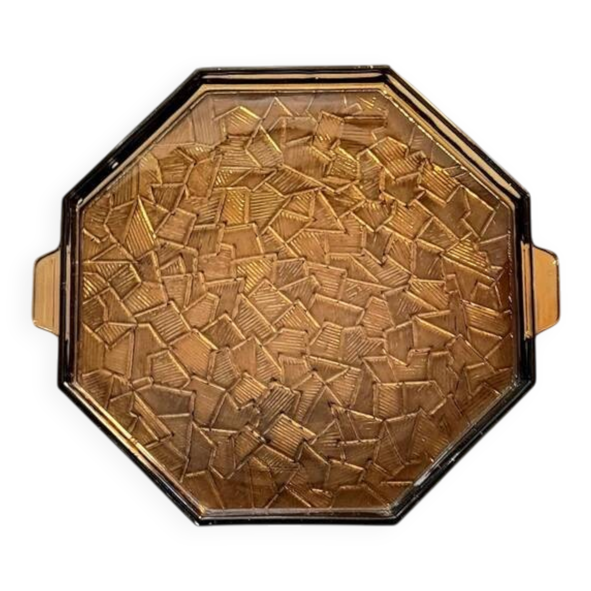 Smoked glass Art Deco tray