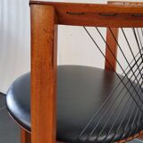 Niels Jorgen Haugesen String wood and leather chairs for Tranekaer, Denmark