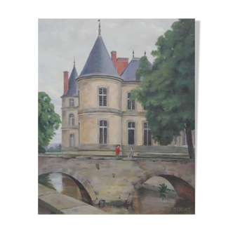 Armand Guidat (1907-1974) - Château d'Haroué près Nancy Huile sur panneau