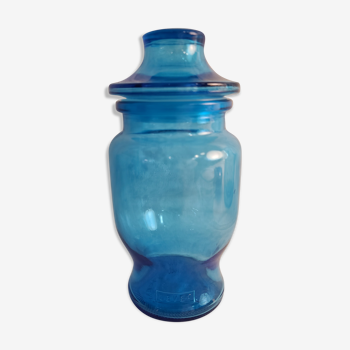 Blue glass jar brand Lever