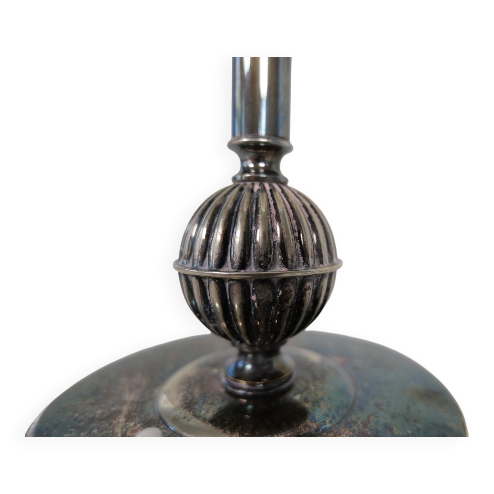 Art Deco table lamp in silver plate, 1930s Sweden