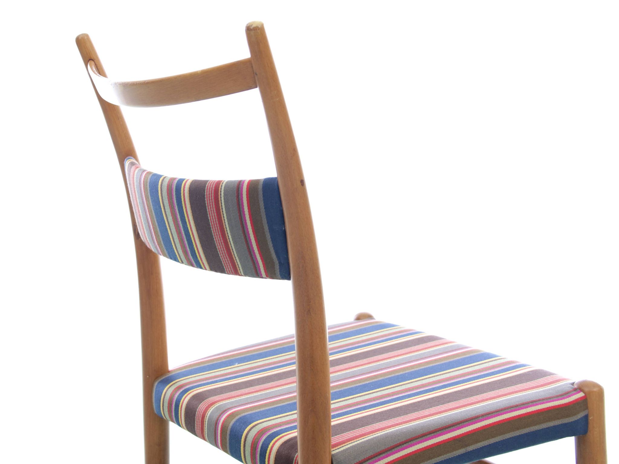 Suite de 4 chaises scandinave de Yngve Ekstrom, tissu Paul Smith