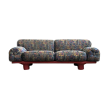 Vintage Italian Sofa from Rossi di Albizzate in Leather and Fabric, Rare Model Designed by Carlo Bar
