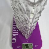 Textured vintage glass vase, 21 cm