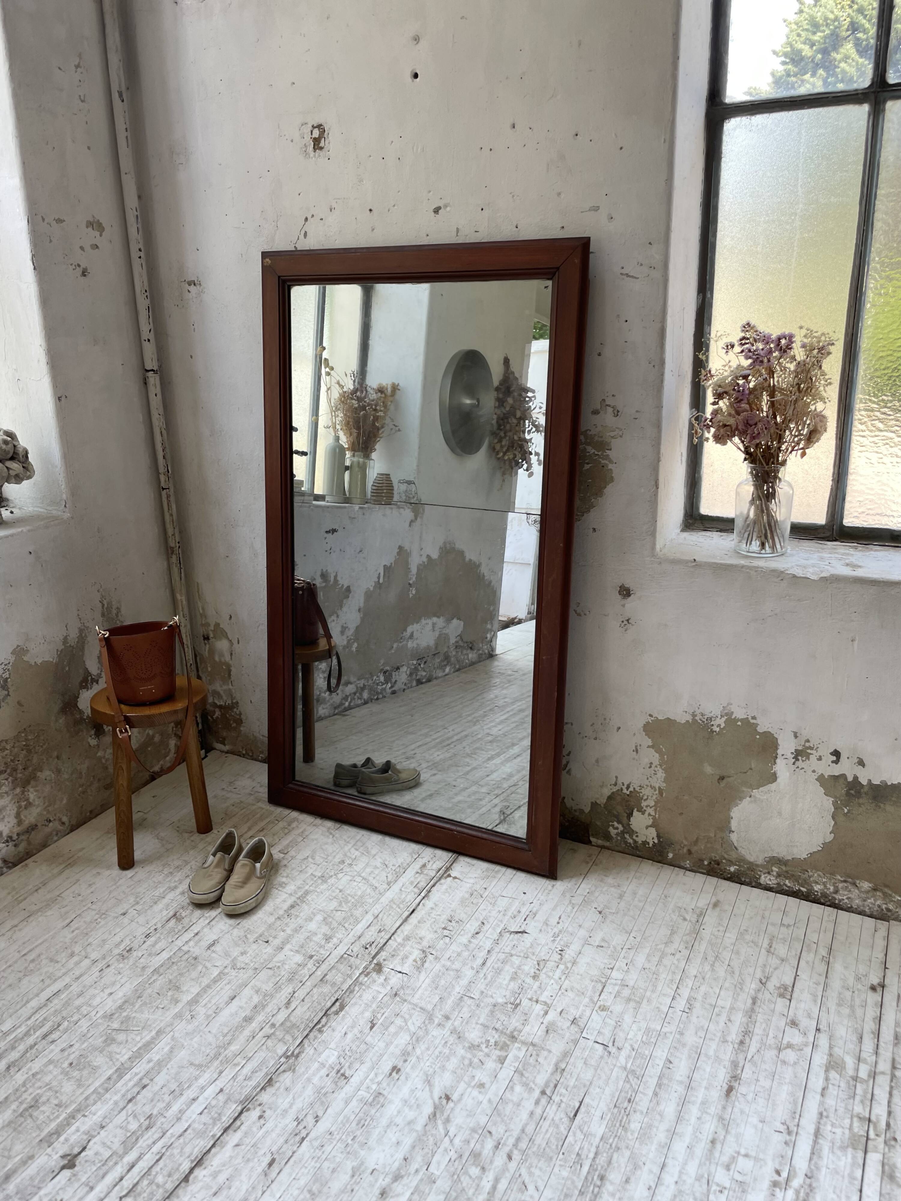 Late 19th century XL wooden mirror