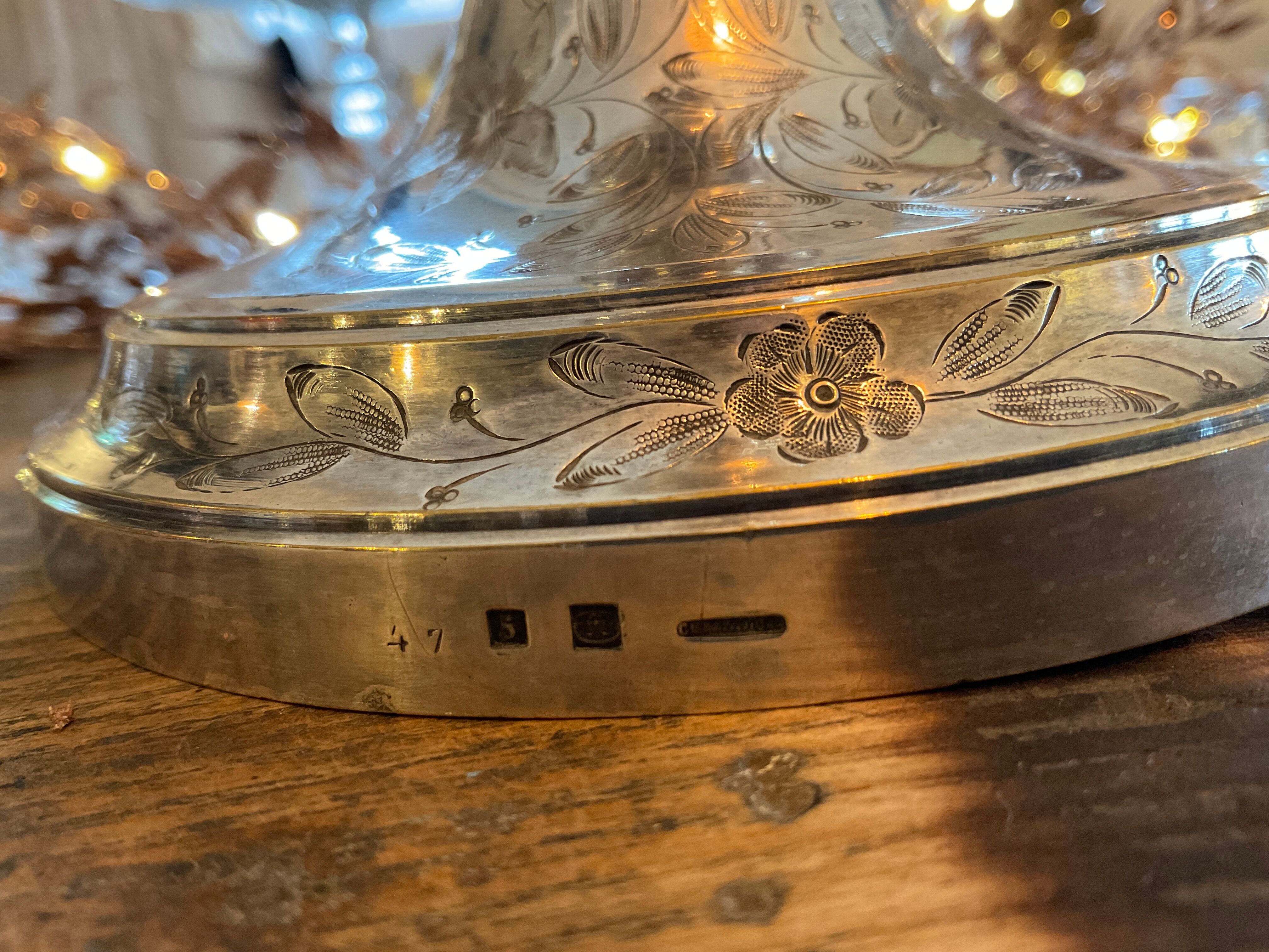 Candle holder christofle silver metal .