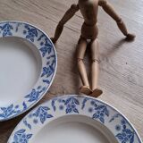 Set of 4 Dux Boch blue soup plates