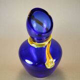 Vintage cobalt blue vase, Chribska blue glass, made in Czech Republic, art of glass,cobalt blue