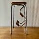 Vintage step stool in brown formica and chrome steel