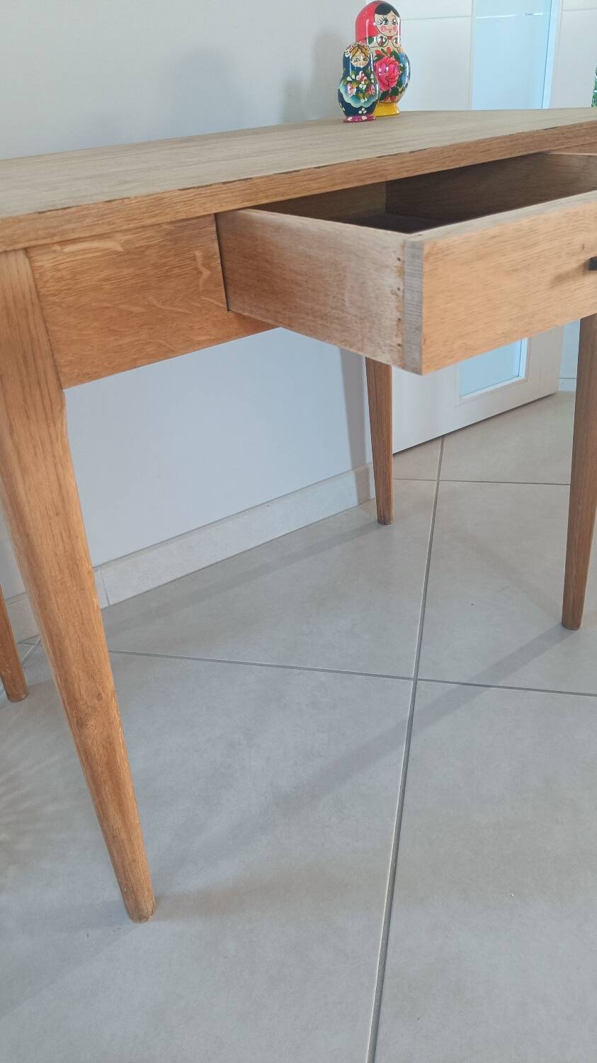 Raw wood desk, 1960s