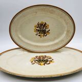 Lot de 2 plats ovale, Creil et Montereau – Modèle œillet.