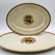 Set of 2 oval dishes, Creil and Montereau – Carnation model.