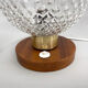 Pair of Midcentury Wood & Glass Table Lamps, 1970s