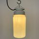 Lampe à Suspension Industrielle en Porcelaine Blanche avec Verre Laiteux, 1970s