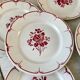 set of 7 flat plates FB Badonviller pinks years 30-40