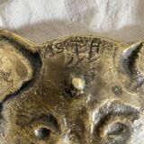 Ashtray, cat pocket emptier in gilded brass