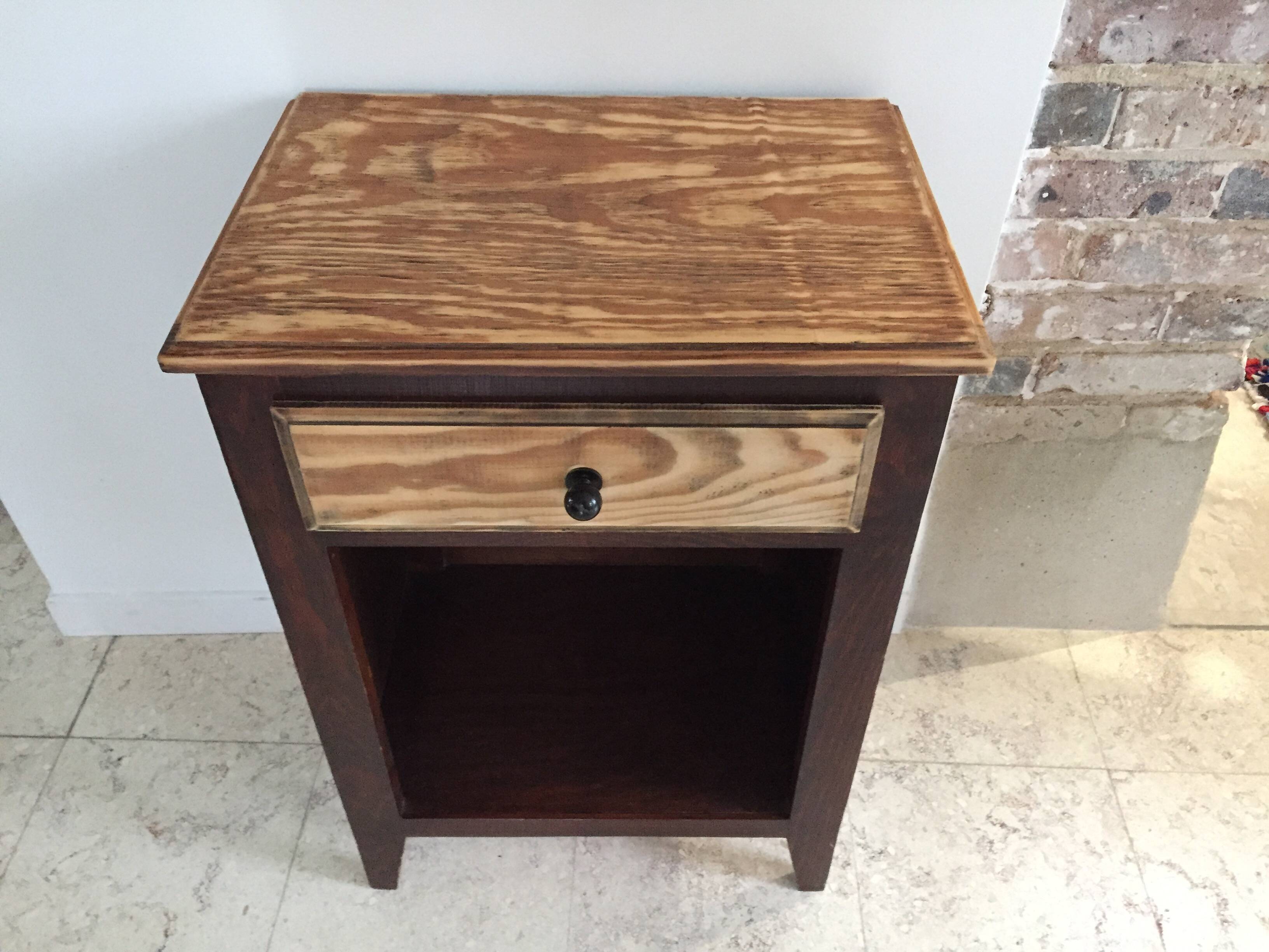 Vintage compas legs bedside table