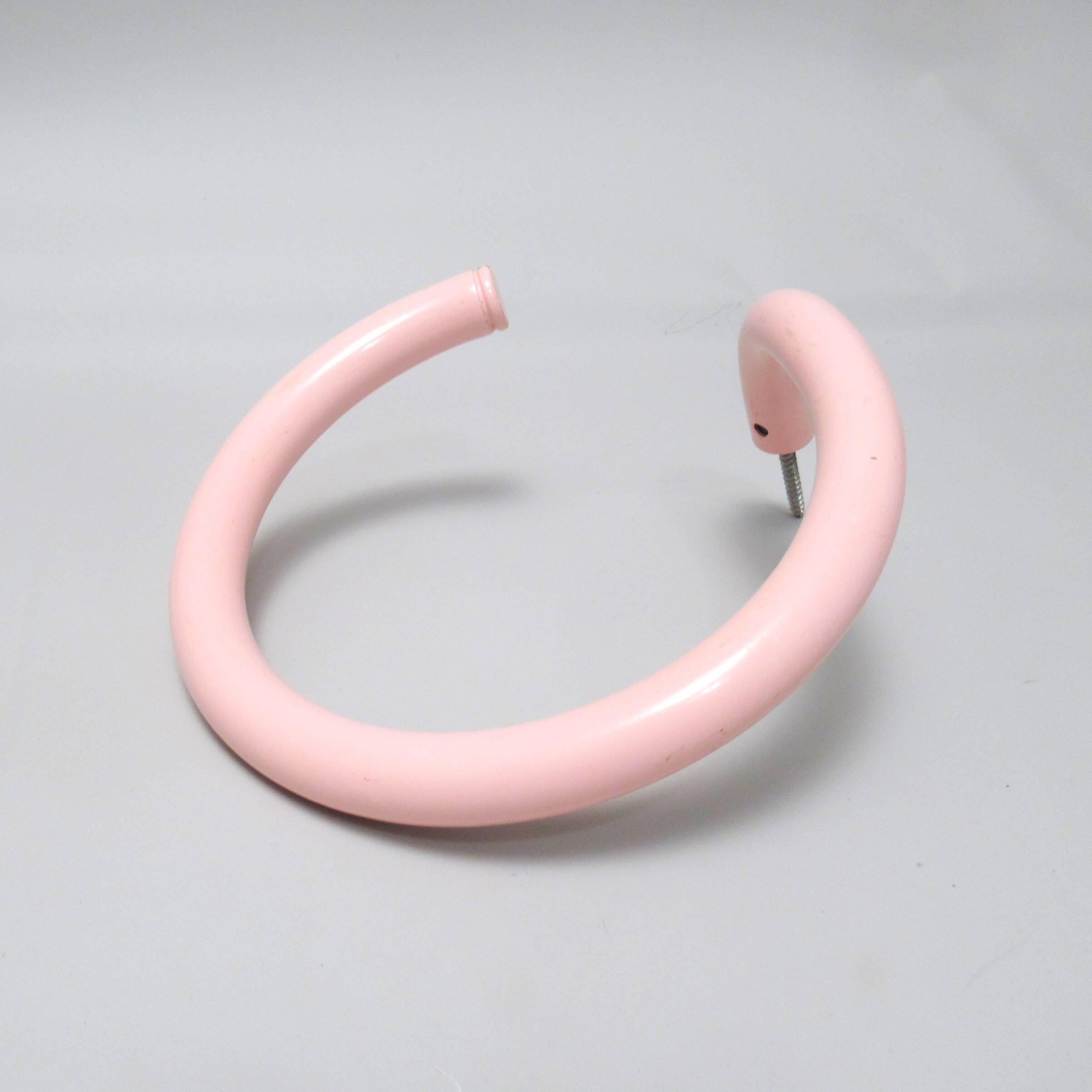 80s pink metal towel hook