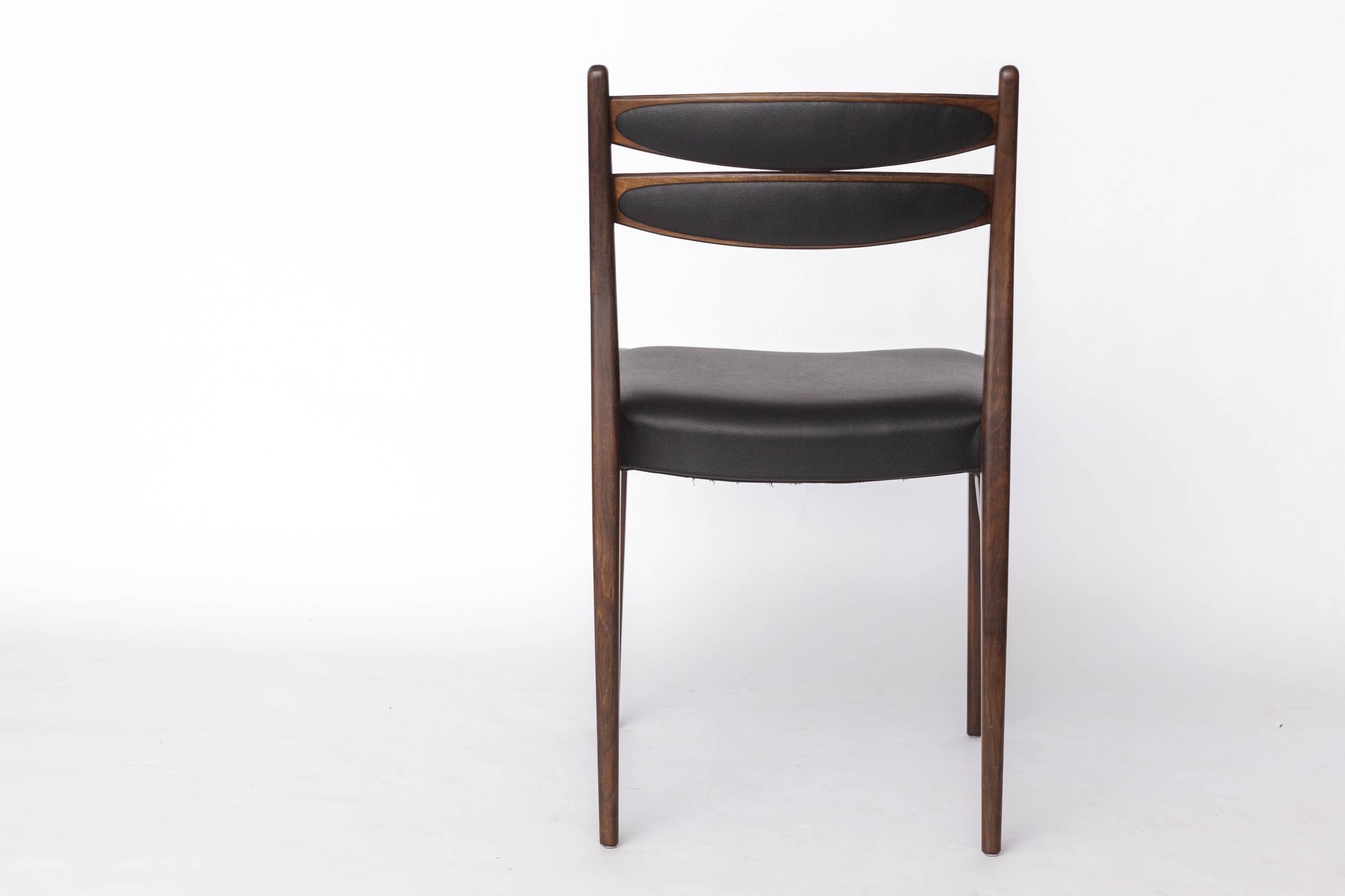 Set of 4 Vintage Teak Dining Chairs, 1960s German Mid-Century Modern, Black