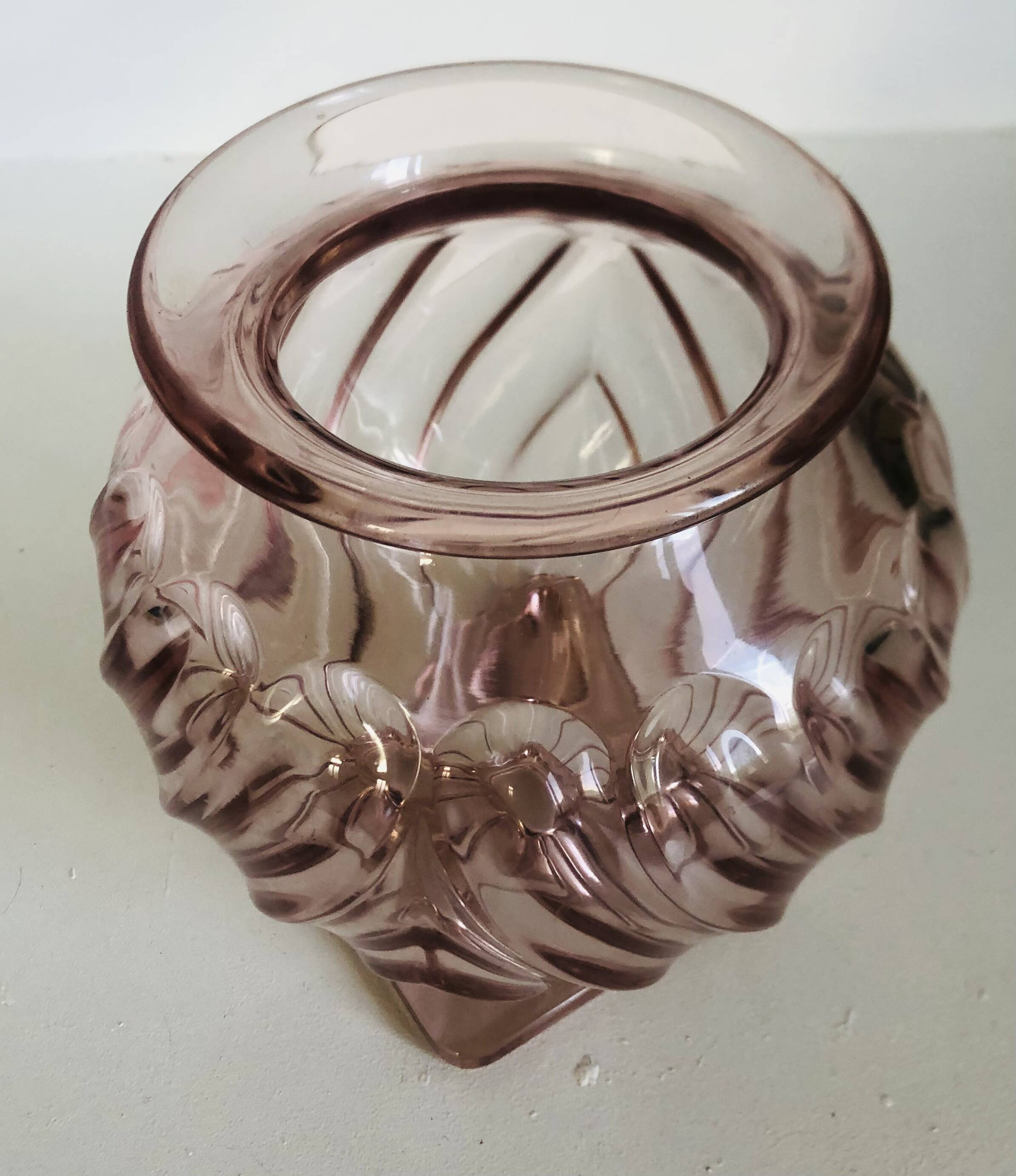 Art Deco glass vase Rosaline by Rudolf Schrötter for Inwald