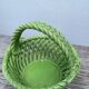 Basket dish in green woven earthenware / old ceramic