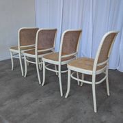 Set of 4 Thonet Style 811 Cane Chair: Josef Hoffman Mid-Century Modern Furn