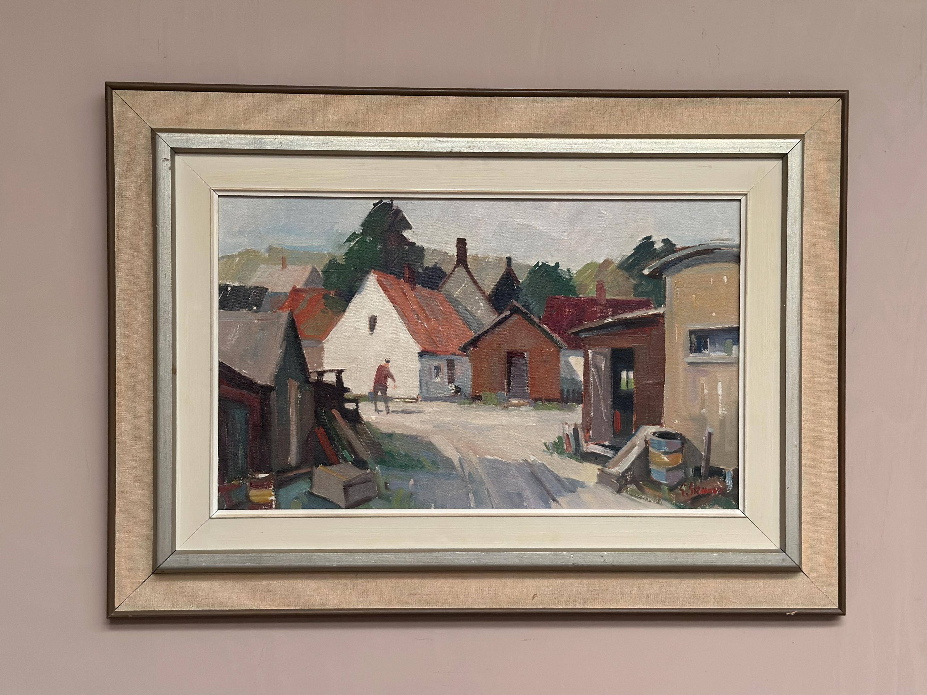 Original Swedish Oil on Panel – “Vitemölla” by Eskil Scans – Vintage
