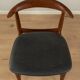 Chaise "corne de vache"  en noyer et similicuir noir