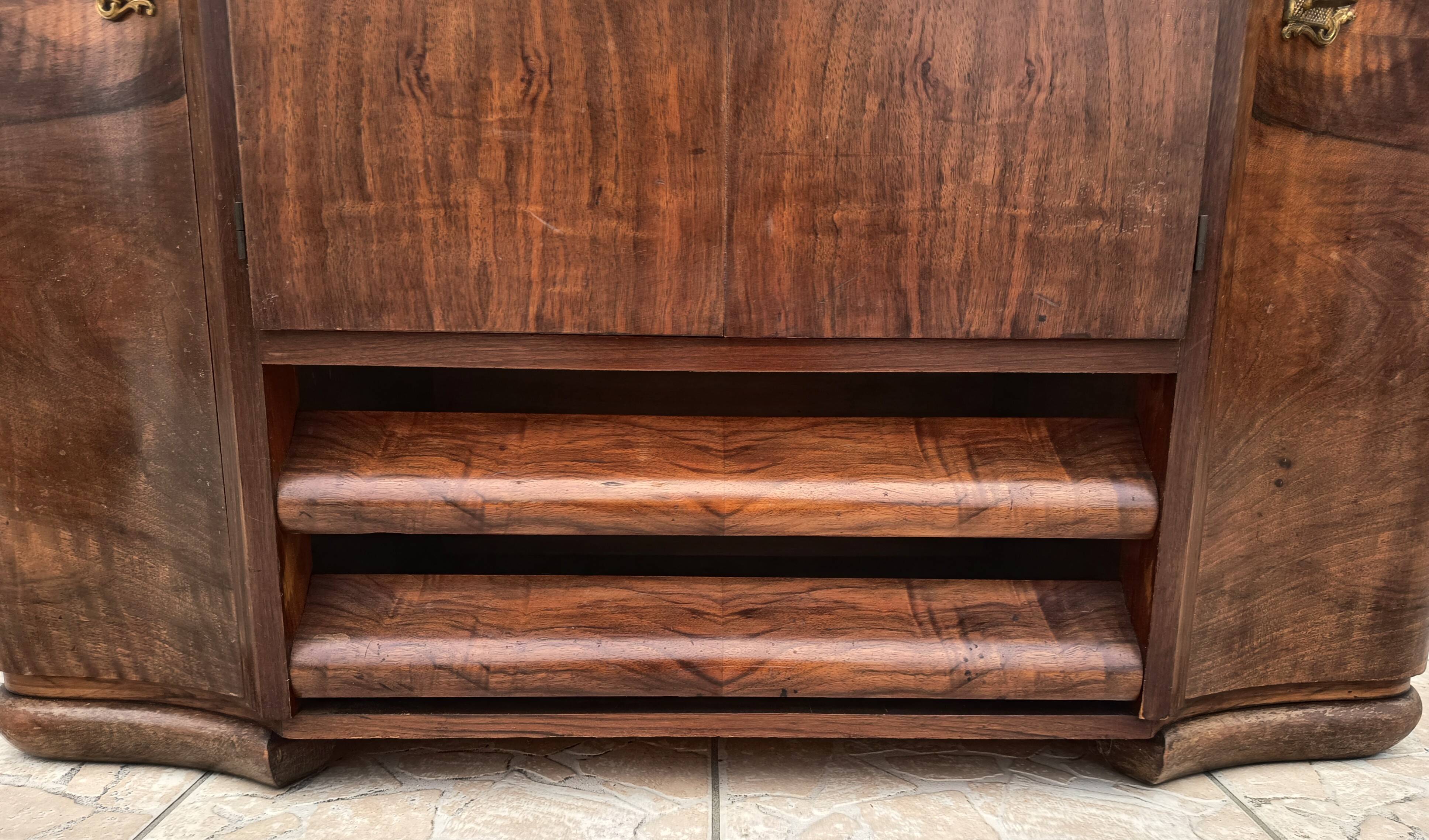 Art Deco walnut burl buffet