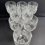 10 Bohemian cut crystal wine glasses