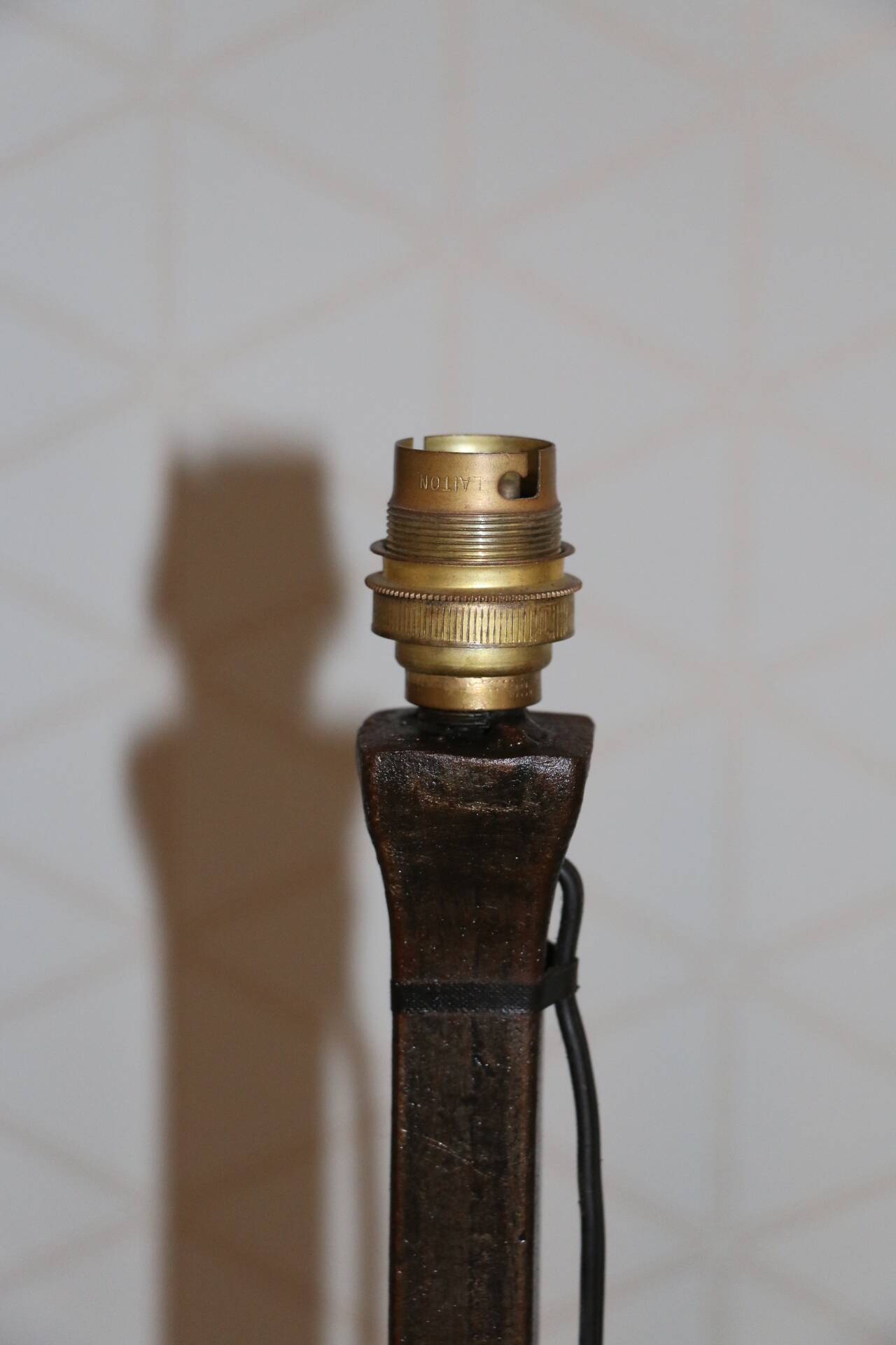 Brutalist cast iron tripod floor lamp
